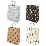 Пакет подарочный (1 штука) новогодний 26x13x32 см, "Kraft Large", ассорти, ЗОЛОТАЯ СКАЗКА, 592132