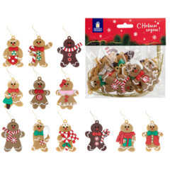 Украшение ёлочное &laquo;Пряничные человечки&raquo;, 12 шт., 7 см, ЗОЛОТАЯ СКАЗКА, 592146