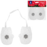 Украшение ёлочное "Варежки", 1 пара, 10 см, полиэстер, пакет с европодвесом, ЗОЛОТАЯ СКАЗКА, 592150