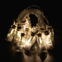 Электрогирлянда-нить комнатная 3 м, 20 LED, с насадками, вид: &laquo;Бутылочки&raquo;, тёплый белый, USB, ЗОЛОТАЯ СКАЗКА, 592203
