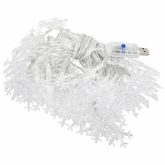 Электрогирлянда-нить комнатная &laquo;Снежинки&raquo; 10 м, 80 LED, теплый белый, USB, ЗОЛОТАЯ СКАЗКА, 592204