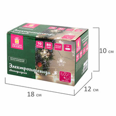 Электрогирлянда-нить комнатная &laquo;Снежинки&raquo; 10 м, 80 LED, теплый белый, USB, ЗОЛОТАЯ СКАЗКА, 592204