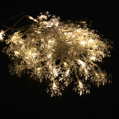 Электрогирлянда-нить комнатная &laquo;Снежинки&raquo; 10 м, 80 LED, теплый белый, USB, ЗОЛОТАЯ СКАЗКА, 592204