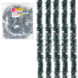 Мишура КОМПЛЕКТ 4 штуки + 1 в подарок!, диаметр 70 мм, длина 2 м, зеленая с белыми кончиками, 592216