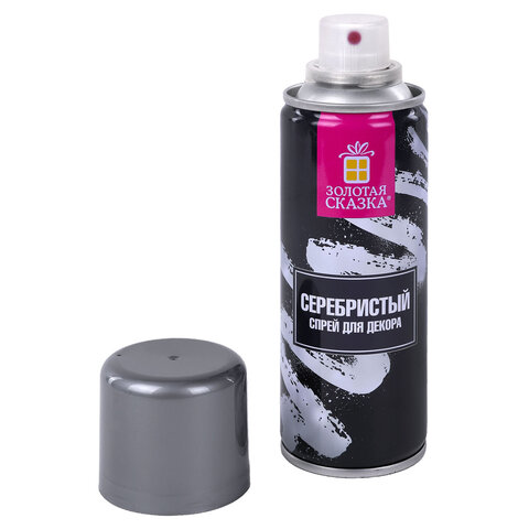 Спрей для декора СЕРЕБРИСТЫЙ, 250 мл, ЗОЛОТАЯ СКАЗКА, 592286