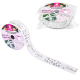 Упаковочная лента новогодняя для декора и подарков, 25 мм х 5 м, БЕЛАЯ, с тиснением, ЗОЛОТАЯ СКАЗКА, 592413