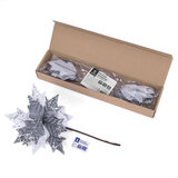 Украшение елочное КОМПЛЕКТ 3 шт., "Цветок", диаметр 22 см, длина 20 см, серебро, ЗОЛОТАЯ СКАЗКА, 592418