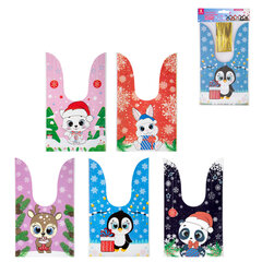 Пакетик подарочный НАБОР 35 штук, новогодний, 13,8&times;23 см, с зажимами, полиэтилен, ЗОЛОТАЯ СКАЗКА, 592423