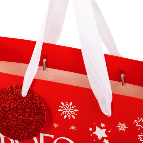 Пакет подарочный (1 шт.) новогодний, 27х11х20 см, "Новогодний подарок", ламинация, ассорти, ЗОЛОТАЯ СКАЗКА, 592449 - фото 5