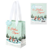 Пакет подарочный (1 штука) новогодний 11х6х15 см "Simple magic", ламинация, ЗОЛОТАЯ СКАЗКА, 592450