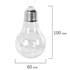 Электрогирлянда-нить комнатная 3 м, 100 LED, с насадками, вид: &laquo;Лампочки&raquo;, мультицветная, ЗОЛОТАЯ СКАЗКА, 592473