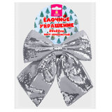 Украшение ёлочное 20х22 см, "Бант с пайетками", полиэстер, серебро, ЗОЛОТАЯ СКАЗКА, 592481