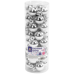 Шары ёлочные 32 шт., 2,5 см, &laquo;Tender Shine&raquo;, пластик, серебристые, глянец, ЗОЛОТАЯ СКАЗКА, 592501