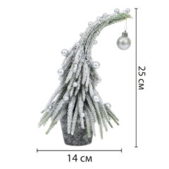 Ель новогодняя искусственная 25 см, &laquo;Елка-гном&raquo;, заснеженная с декором, литой ПЭТ, ЗОЛОТАЯ СКАЗКА, 592515
