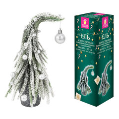 Ель новогодняя искусственная 25 см, &laquo;Елка-гном&raquo;, заснеженная с декором, литой ПЭТ, ЗОЛОТАЯ СКАЗКА, 592515