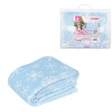 Плед новогодний, 150х200 см, "Снежинки", полиэстер, 210 г/м<sup>2</sup>, ЗОЛОТАЯ СКАЗКА, 592530