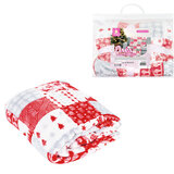 Плед новогодний 150х200 см, "Лоскутки", полиэстер, 210 г/м<sup>2</sup>, ЗОЛОТАЯ СКАЗКА, 592531