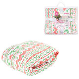 Плед новогодний 200х220 см, "Вязаный", полиэстер, 210 г/м<sup>2</sup>, ЗОЛОТАЯ СКАЗКА, 592533