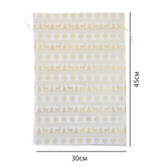 Подарочный мешок (1 шт.) новогодний, 30&times;45 см, &laquo;X-Mas Pattern&raquo;, под лён, фольга, ЗОЛОТАЯ СКАЗКА, 592536