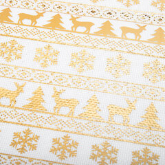 Подарочный мешок (1 шт.) новогодний, 30&times;45 см, &laquo;X-Mas Pattern&raquo;, под лён, фольга, ЗОЛОТАЯ СКАЗКА, 592536