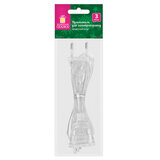 Удлинитель для электрогирлянд 3 м, прозрачный шнур, пакет, ЗОЛОТАЯ СКАЗКА, 592554