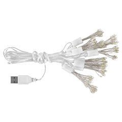 Гирлянда-пучки 2,4 м, 150 LED, тип: "Пучки", 10 пучков, тёплый белый, USB, ЗОЛОТАЯ СКАЗКА, 592557