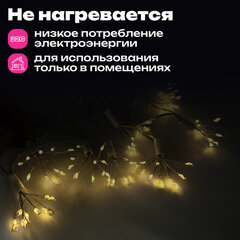 Гирлянда-пучки 2,4 м, 150 LED, тип: "Пучки", 10 пучков, тёплый белый, USB, ЗОЛОТАЯ СКАЗКА, 592557