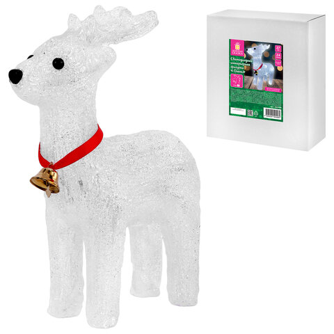 Фигурка LED "Олень", 27 см, 24 LED, холодный белый, батарейки, ЗОЛОТАЯ СКАЗКА, 592560