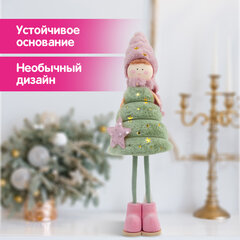 Украшение новогоднее интерьерное, 40 см, дизайн "Девочка-елочка", полиэстер, пенопласт, ЗОЛОТАЯ СКАЗКА, 592566