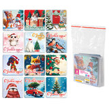 Магниты новогодние НАБОР 12 шт,. 7х7 см, "Веселый Новый Год", ЗОЛОТАЯ СКАЗКА, 592583