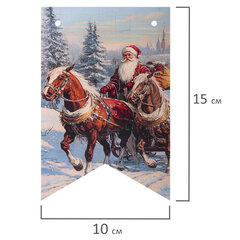 Гирлянда новогодняя в стиле РЕТРО, 15 флажков, 10&times;15 см, картон, 2,5 м жгут, ЗОЛОТАЯ СКАЗКА, 592585