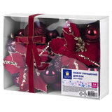Шары елочные НАБОР 54 предмета "Burgundy Style", пластик, бордо, ЗОЛОТАЯ СКАЗКА, 592591
