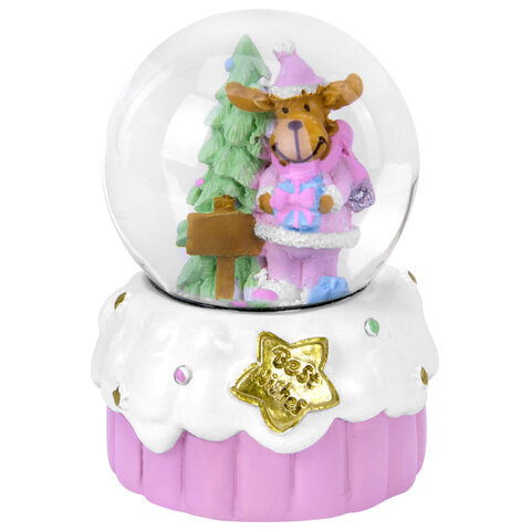 Снежный шар "Sweet Xmas" диаметр 45 мм, полистоун/стекло, 4 дизайна ассорти, ЗОЛОТАЯ СКАЗКА, 592596