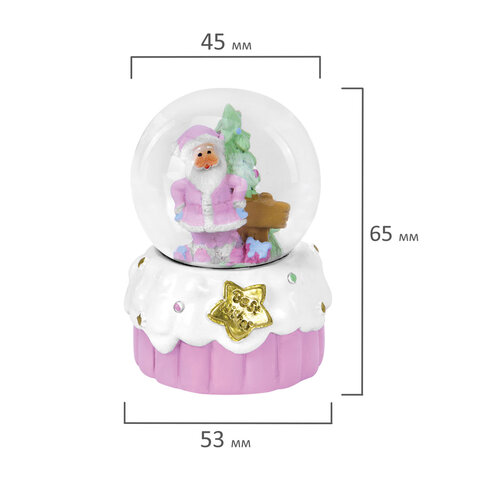 Снежный шар "Sweet Xmas" диаметр 45 мм, полистоун/стекло, 4 дизайна ассорти, ЗОЛОТАЯ СКАЗКА, 592596