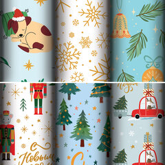 Бумага упаковочная новогодняя С ЭФФЕКТАМИ (1 шт.) &laquo;Twinkle&raquo;, 70&times;100 см, ассорти, ЗОЛОТАЯ СКАЗКА, 592612