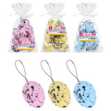 Декорация пасхальная 4 см "Яйца" КОМПЛЕКТ 12 шт., пластик, 3 дизайна ассорти, ЗОЛОТАЯ СКАЗКА, 592633