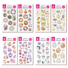 Переводные картинки для яиц, НАБОР 2 листа 20&times;11 см, &laquo;С Пасхой&raquo;, ассорти, ЗОЛОТАЯ СКАЗКА, 592649