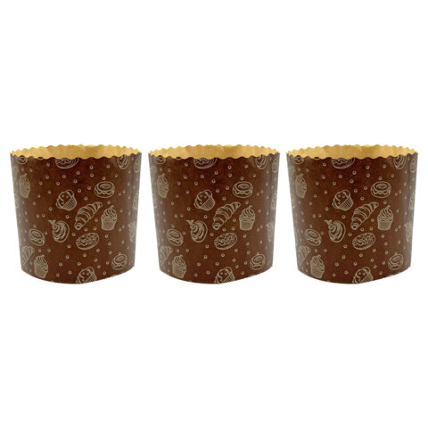 Форма бумажная для выпечки пасхального кулича "Выпечка", КОМПЛЕКТ 6 шт., 7х8,5 см, ЗОЛОТАЯ СКАЗКА, 592660 - фото 2