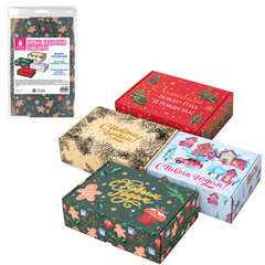 Коробка самосборная подарочная новогодняя (1 шт.), 30,5&times;22&times;9,5 см, &laquo;Ассорти №1&raquo;, ЗОЛОТАЯ СКАЗКА, 592814