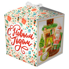 Коробка самосборная подарочная новогодняя, НАБОР №3, 4 шт., 18&times;18&times;18 см, ЗОЛОТАЯ СКАЗКА, 592825