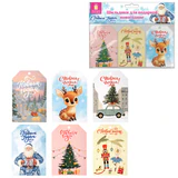 Шильдики для подарков новогодние, НАБОР 6 ДИЗАЙНОВ, 9х6 см, ЗОЛОТАЯ СКАЗКА, 592834