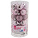 Шары ёлочные НАБОР 30 шт., 4 см, "Базовая серия", пластик, РОЗОВЫЕ (глянец, матовый, глиттер), ЗОЛОТАЯ СКАЗКА, 592886