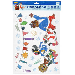 Новогоднее оконное украшение С ПЕРСОНАЖАМИ МУЛЬТФИЛЬМОВ, раскраска 30&times;40 см, ассорти, НУ-2957 2936 2937 7775