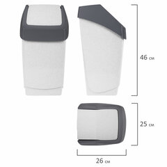 Ведро мусорное с КРЫШКОЙ (качающейся) 15 литров, &laquo;ХАПС&raquo;, 46&times;26&times;25 см, серое, IDEA, М 2471