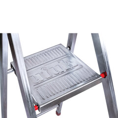 Стремянка стальная 7 ступеней, верхняя площадка 1,55 м, до 150 кг, облегченная, вес 8,74 кг, UFUK