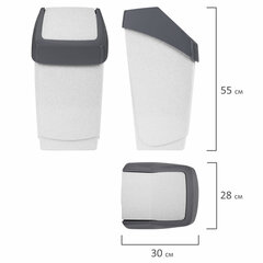 Ведро мусорное с КРЫШКОЙ (качающейся) 25 литров,&laquo;ХАПС&raquo;, 55&times;30&times;28 см, серое, IDEA, М 2472