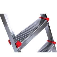 Стремянка стальная 4 ступени, верхняя площадка 86 см, до 150 кг, облегченная, вес 6,3 кг, UFUK