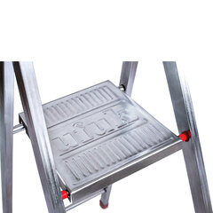 Стремянка стальная 4 ступени, верхняя площадка 86 см, до 150 кг, облегченная, вес 6,3 кг, UFUK