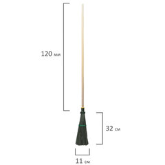 Метла синтетическая круглая 32&times;11 см, с черенком 120 см, еврорезьба, № 6, LAIMA EXPERT, 600386