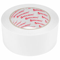 Клейкая двухсторонняя лента 50 мм х 25 м, ПОЛИПРОПИЛЕНОВАЯ ОСНОВА, 90 мкм, BRAUBERG, 600480